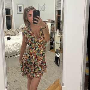 Floral V-Neck Mini Dress